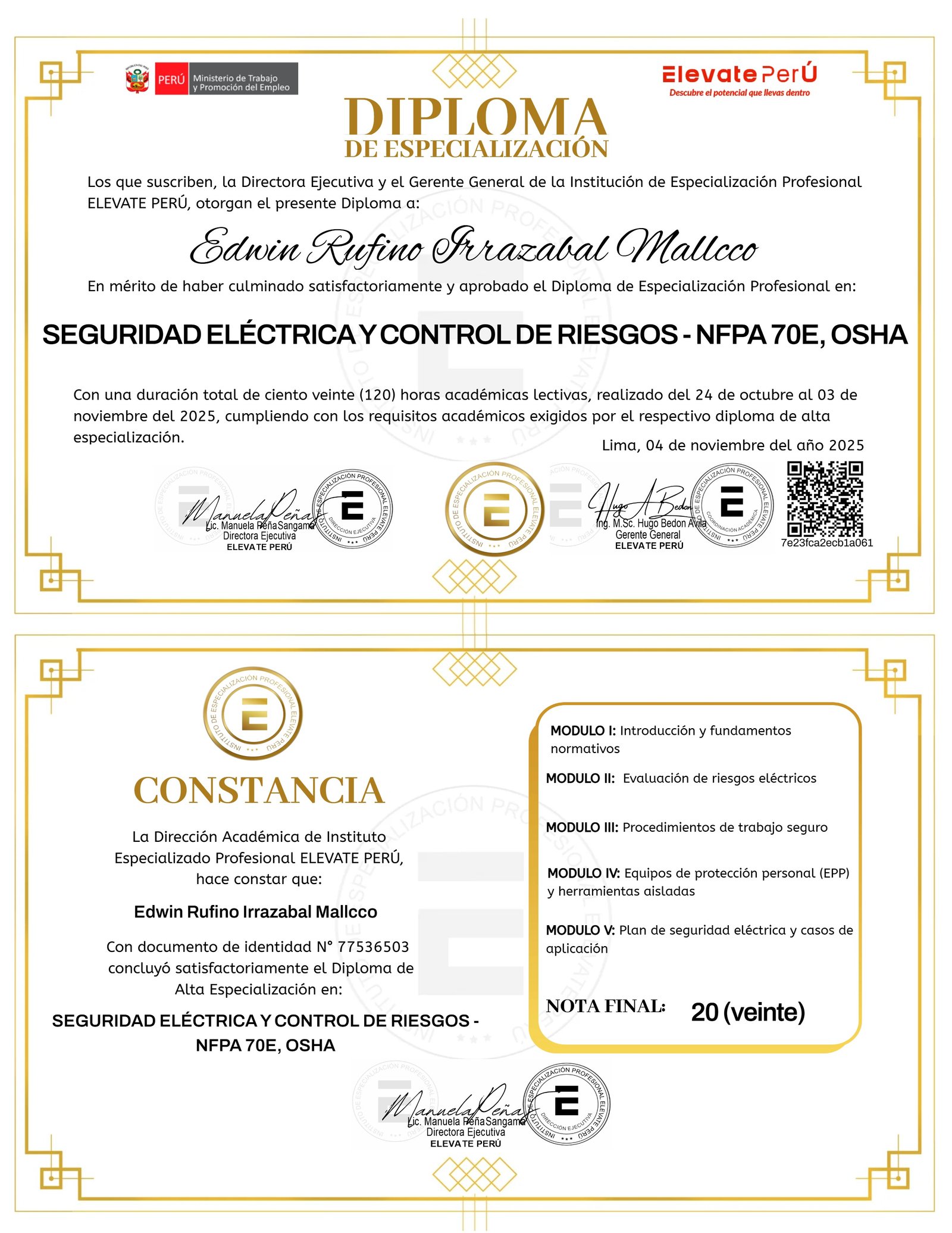 SEGURIDAD ELÉCTRICA Y CONTROL DE RIESGOS - NFPA 70E, OSHA
