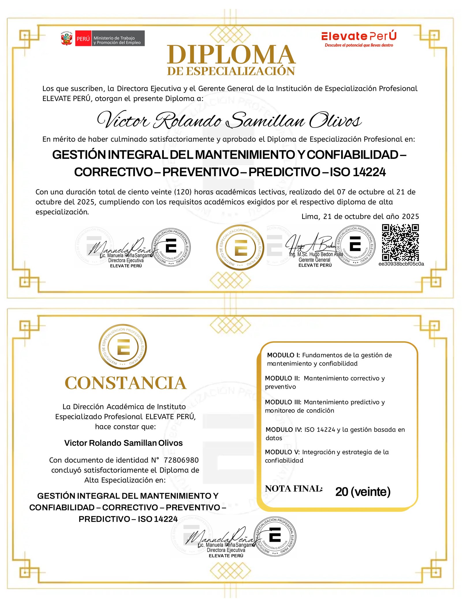 GESTIÓN INTEGRAL DEL MANTENIMIENTO Y CONFIABILIDAD - CORRECTIVO – PREVENTIVO – PREDICTIVO – ISO 14224)