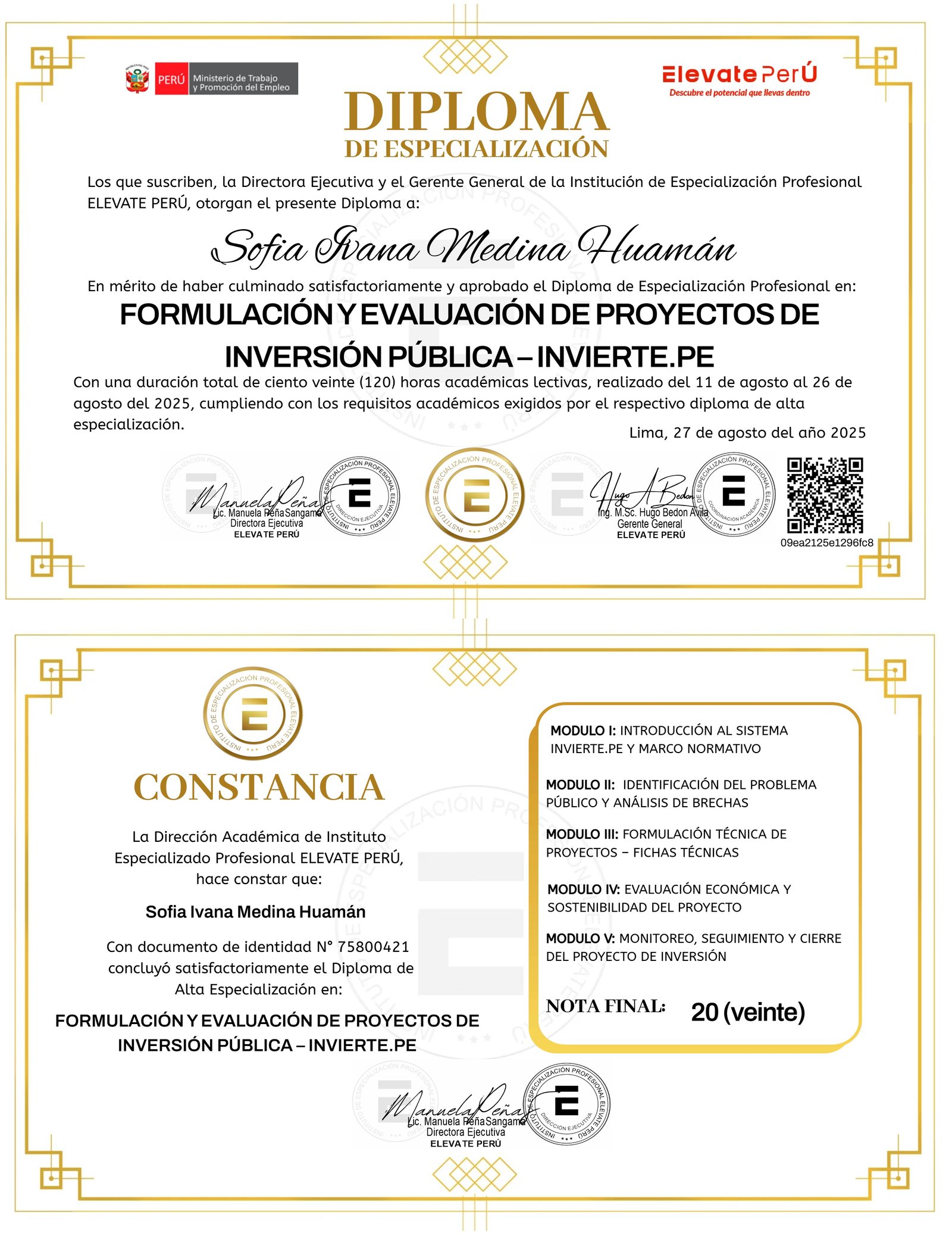 FORMULACIÓN Y EVALUACIÓN DE PROYECTOS DE INVERSIÓN PÚBLICA INVIERTE.PE
